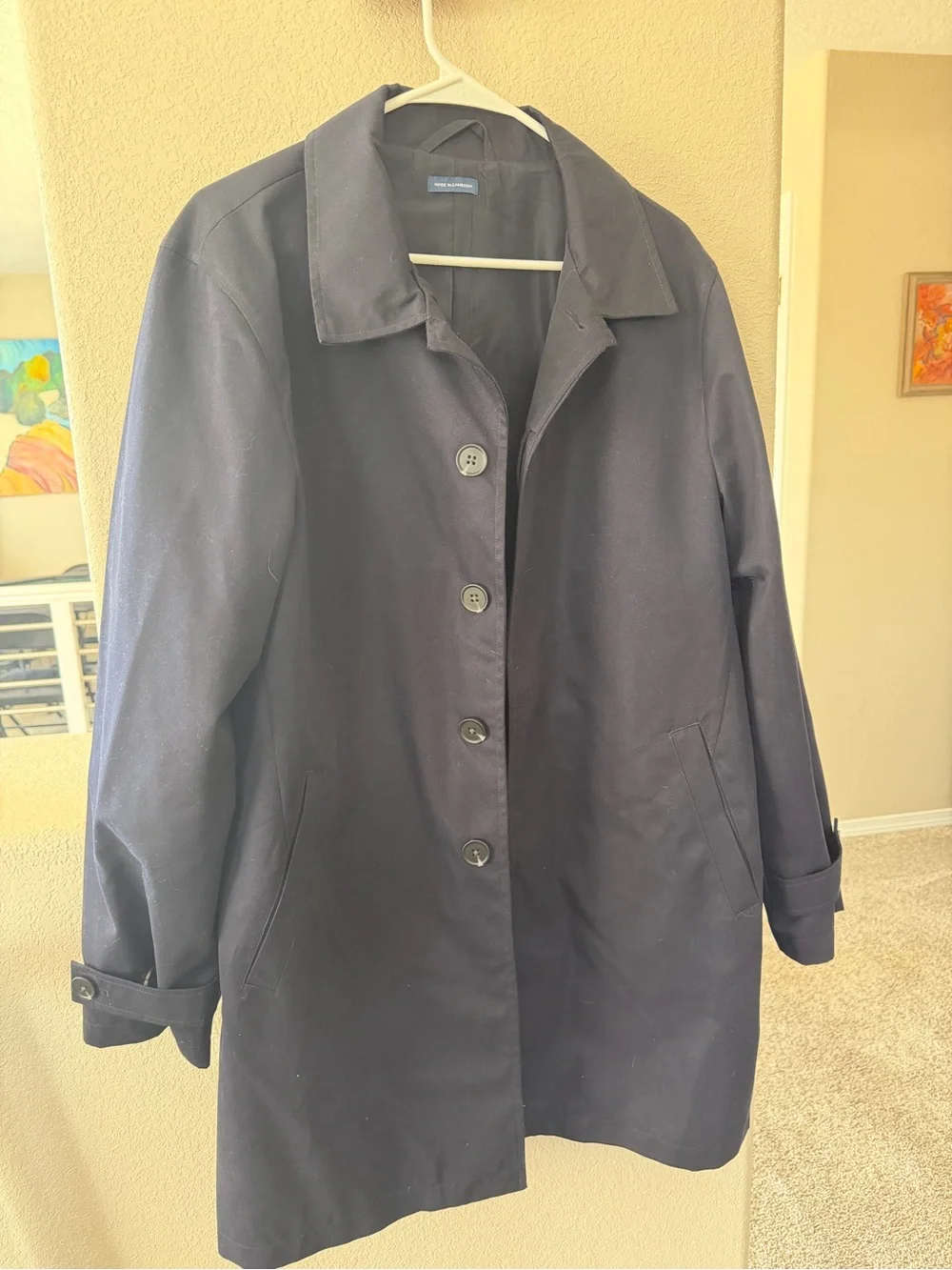 Stafford Navy Single-Breasted Trench Coat